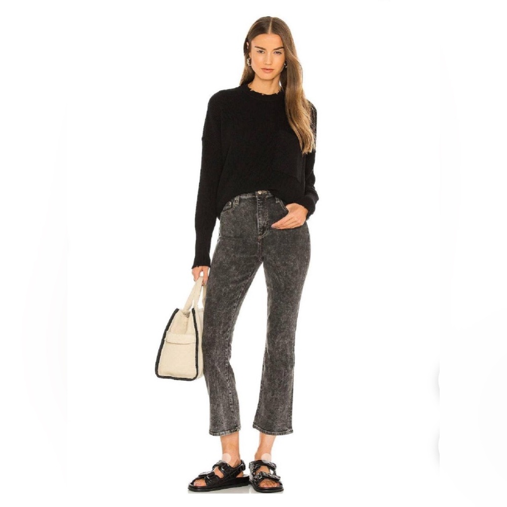 Pistola Black 90s Grunge Acid Wash Cropped Jeans - Picture 3 of 11